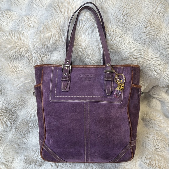 COACH PURPLE SUEDE BAG - Picture 8 of 16